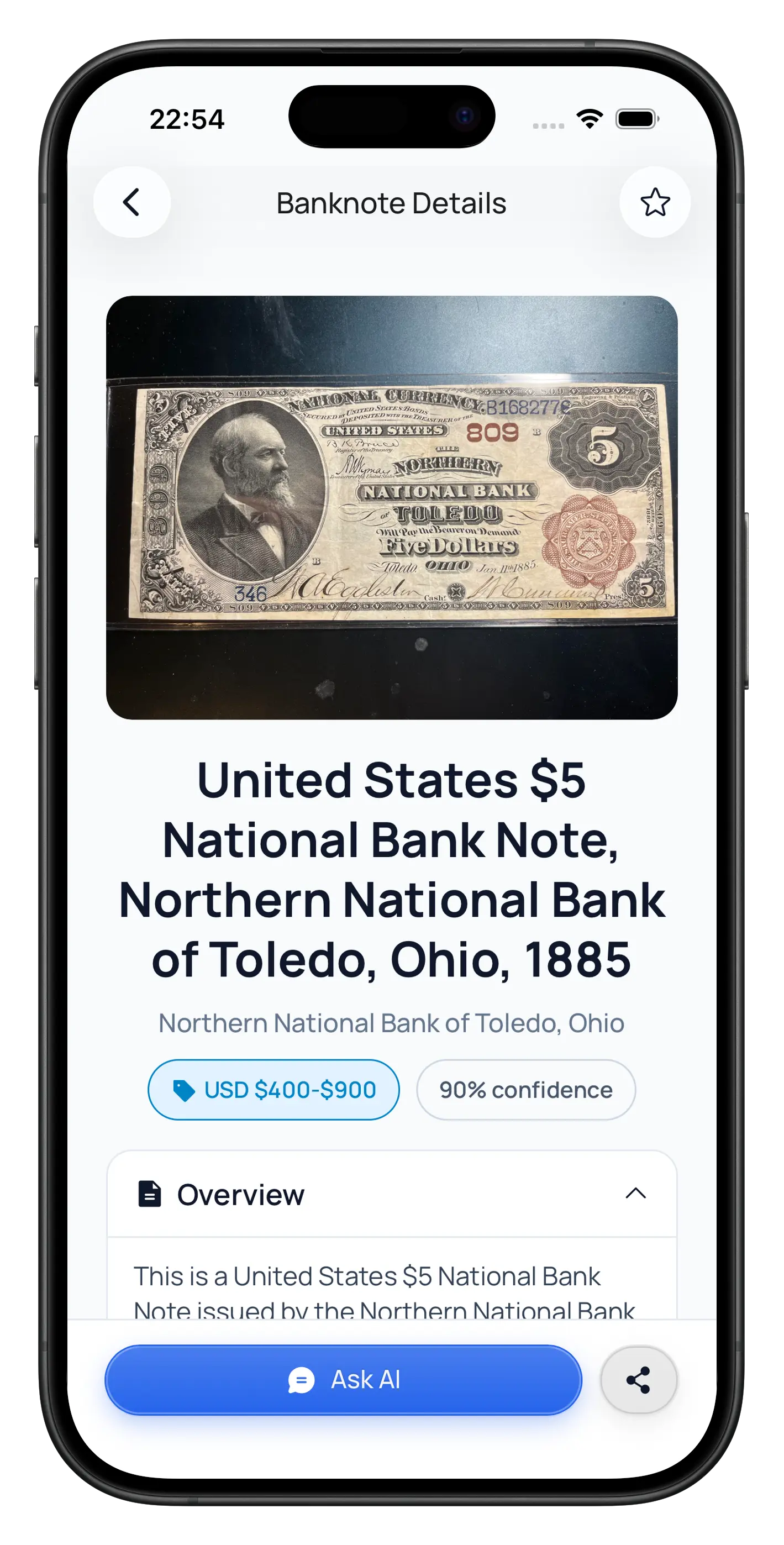 Start with a clear view of your item screen in Money AI